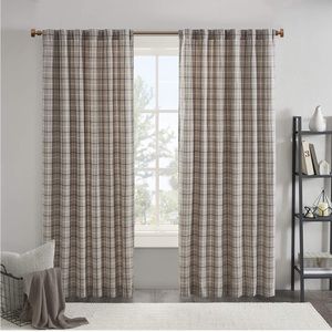 Madison Park Anaheim Cabin Plaid Curtain Window, Thermal Insulated Fleece Lining